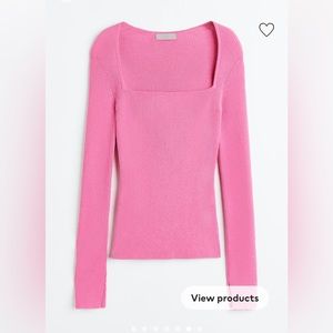 Square-neck top HM pink